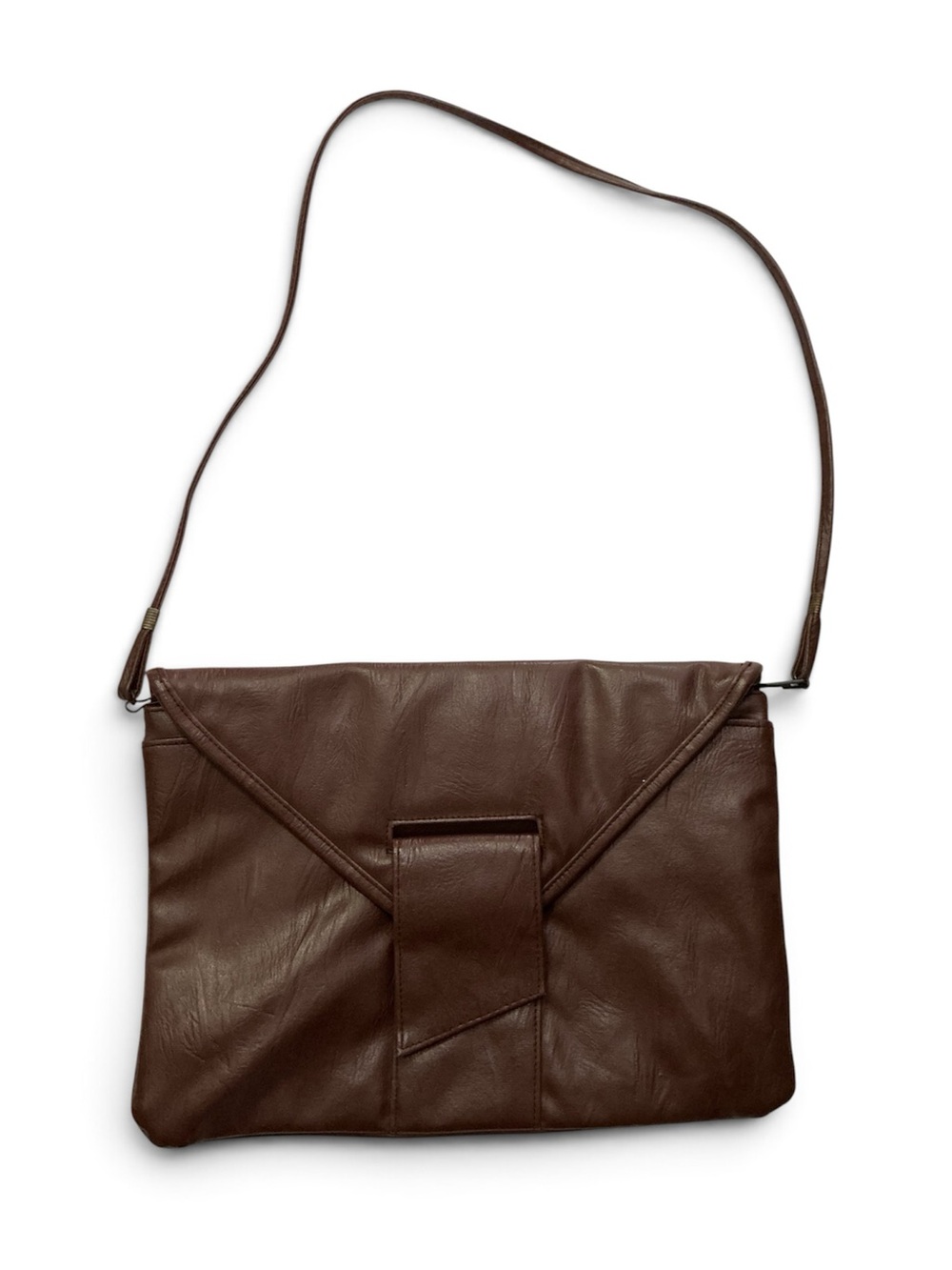 Brown Leather Envelope Crossbody Bag